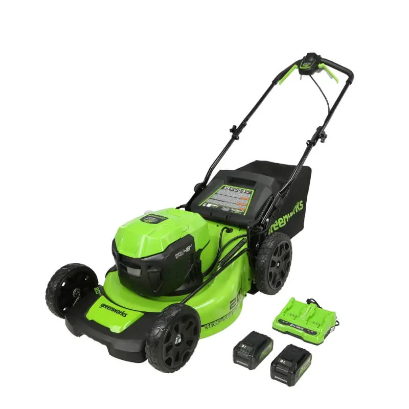 48V (24V X 2) 20" Brushless Self-Propelled Mower, (2) 5Ah Usb Batteries And 4A Dual Port Charger Included 1