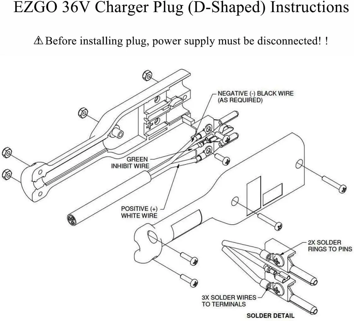 36 Volt Powerwise Golf Cart Charging Plug For Ezgo Txt & Medalist Dcs/Pds - 10L0l 2