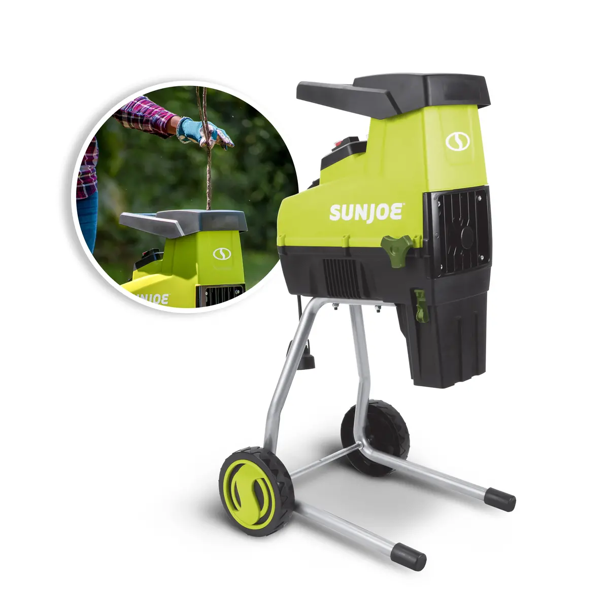 Sun Joe Cj603e Silent Electric Wood Chipper + Shredder W/ Collection Bag | 1.7-Inch Cutting Diameter | 15-Amp 1