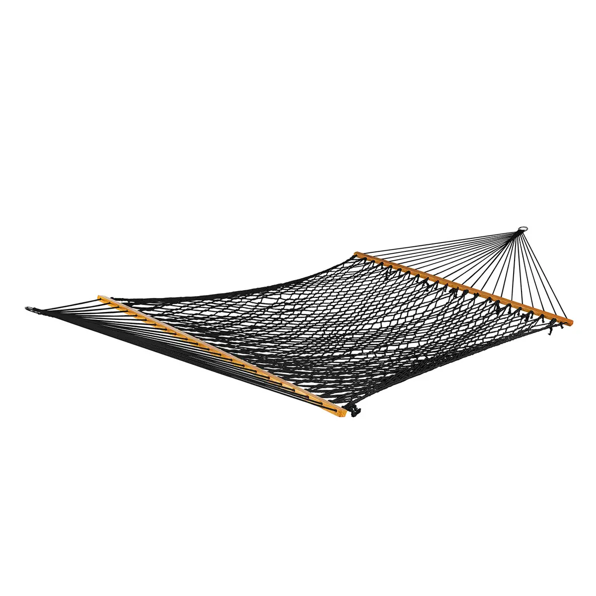 Bliss Hammocks Bh-410Bk Cotton Rope Hammock W/ Spreader Bar & Hanging Hardware | 60-In. Wide | 450 Lb. Capacity (Black) 1