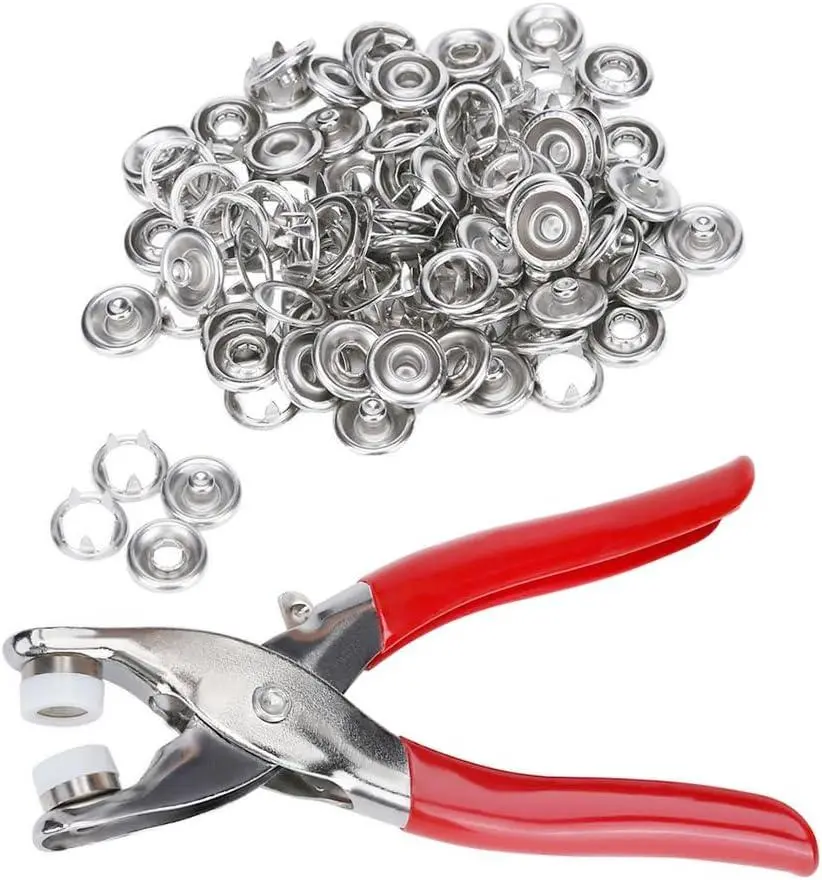 3/8 Inch 100Pcs Open-Ring Cap Gripper Grip Prong Stainless Steel Snaps Studs -10L0l 1