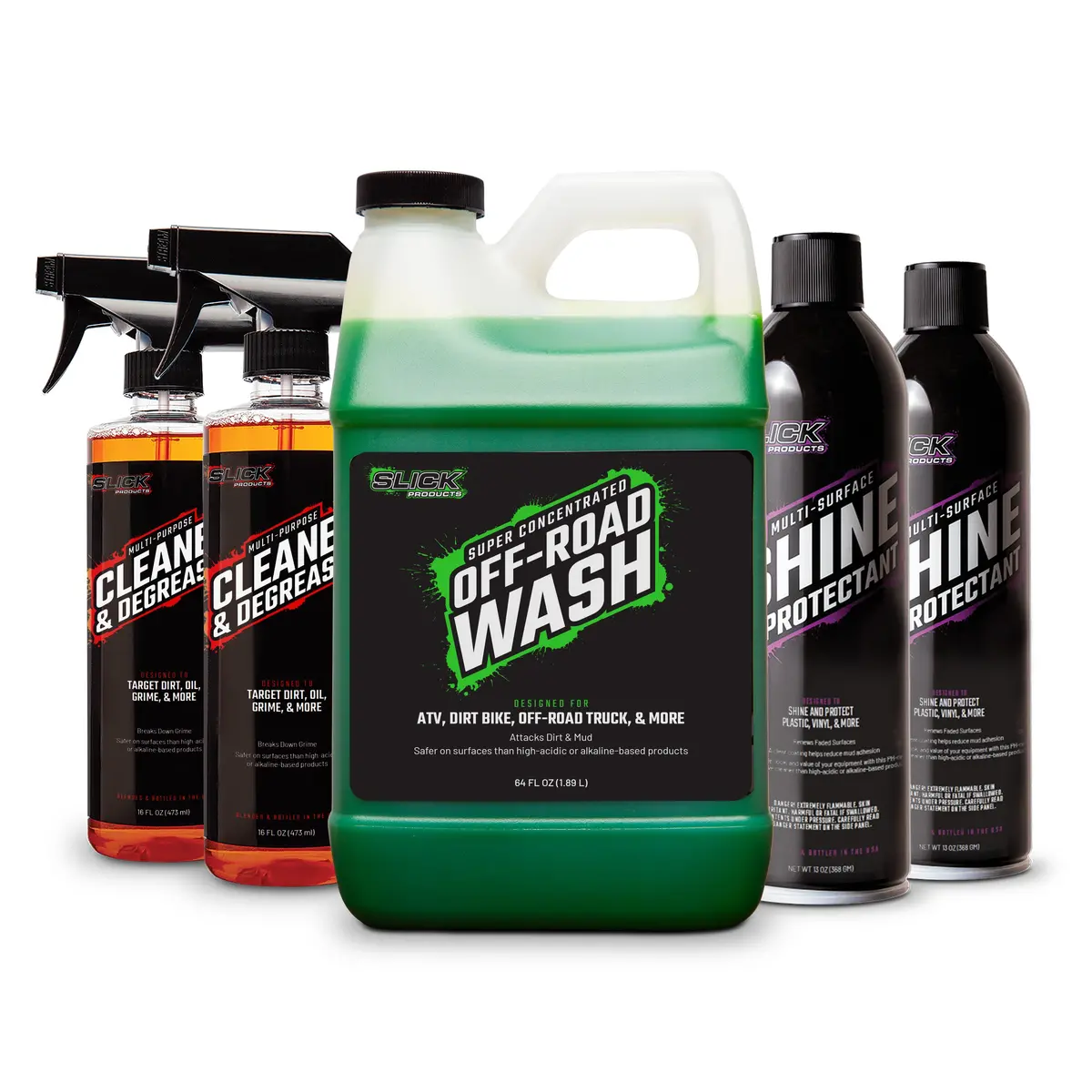 Slick Products Sp1275 Off-Road Refill Bundle | W/ Off-Road Wash Concentrate, Shine & Protectant, Cleaner & Degreaser 1