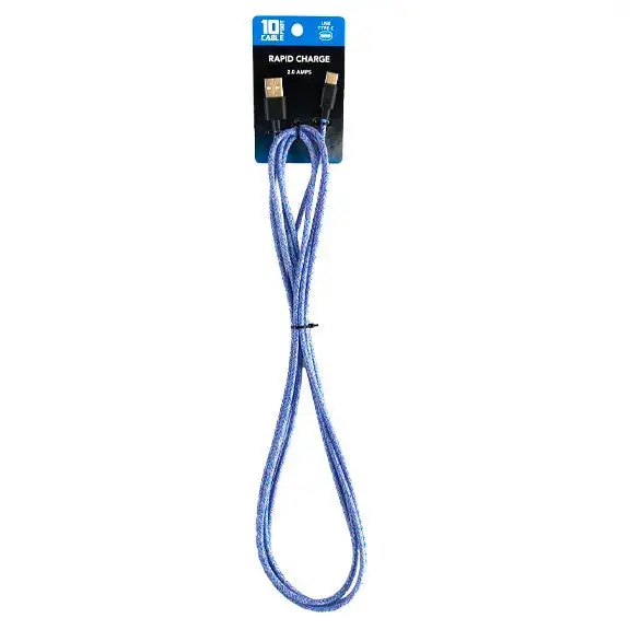 Charging Cable Usb To Usb-C 10Ft 2 Amp - 18 Pieces Per Pack 40290 1