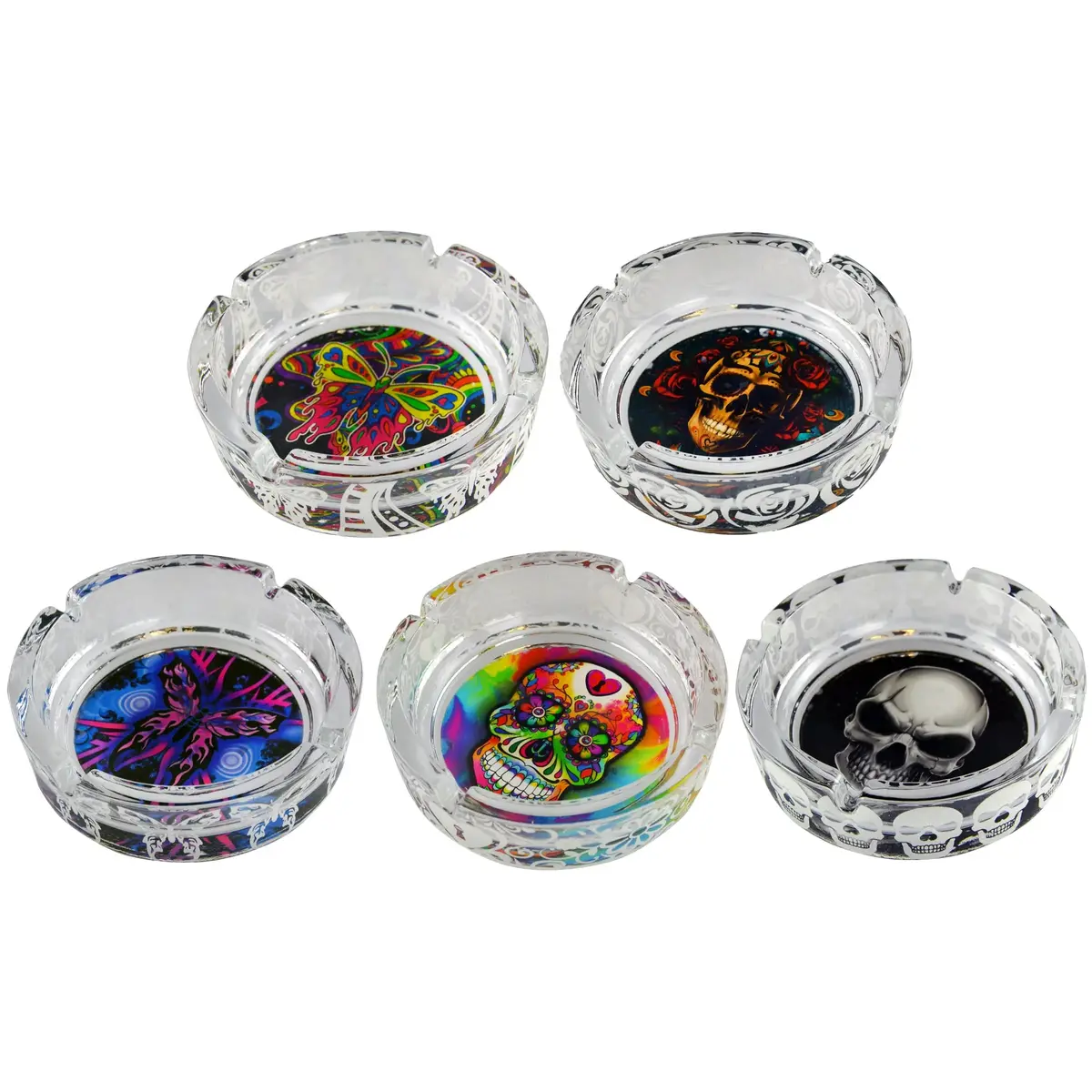 Glow In The Dark Glass Ashtray - 5 Pieces Per Retail Ready Display 41358 2