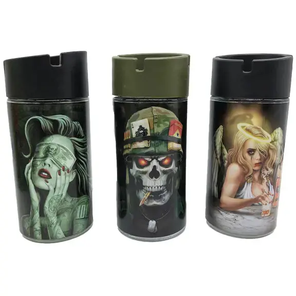 Full Print Glass Butt Bucket Ashtray - 3 Pieces Per Retail Ready Display 41528 2