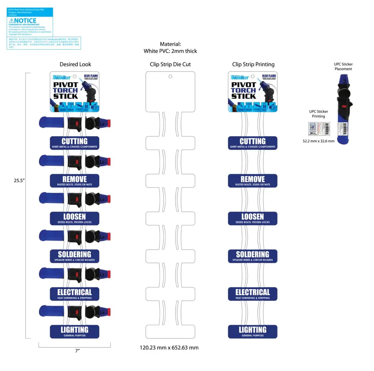 Pivot Head Torch Stick Lighter With Merchandising Hang Strip - 6 Pieces Per Retail Ready Display 41553 2