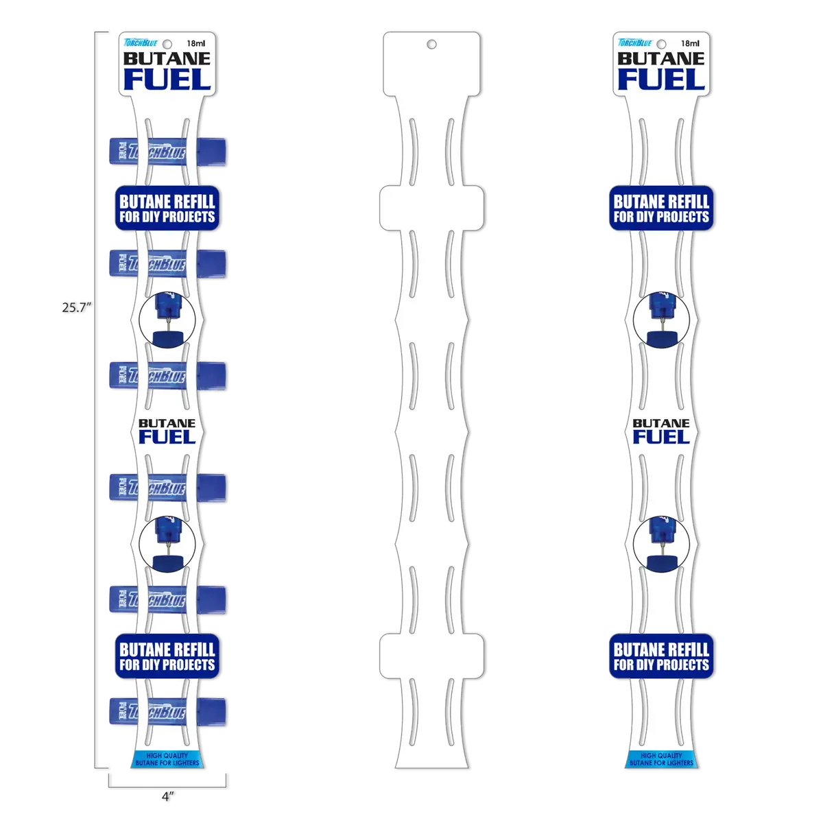 18Ml Bulk Torch Blue Butane Refill With Merchandising Hang Strip - 6 Pieces Per Retail Ready Display 41554 2
