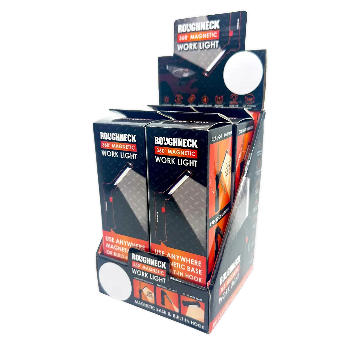 Rechargeable Led Work Flashlight With Magnetic Base - 4 Pieces Per Retail Ready Display 41670 1