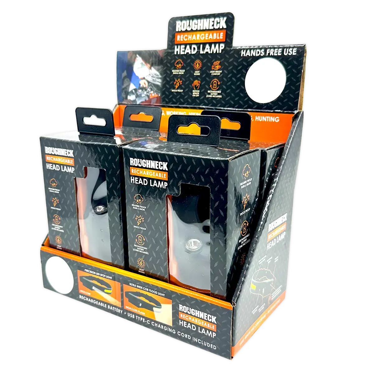Headlamp Flashlight With Motion Sensor - 4 Pieces Per Retail Ready Display 41671 1