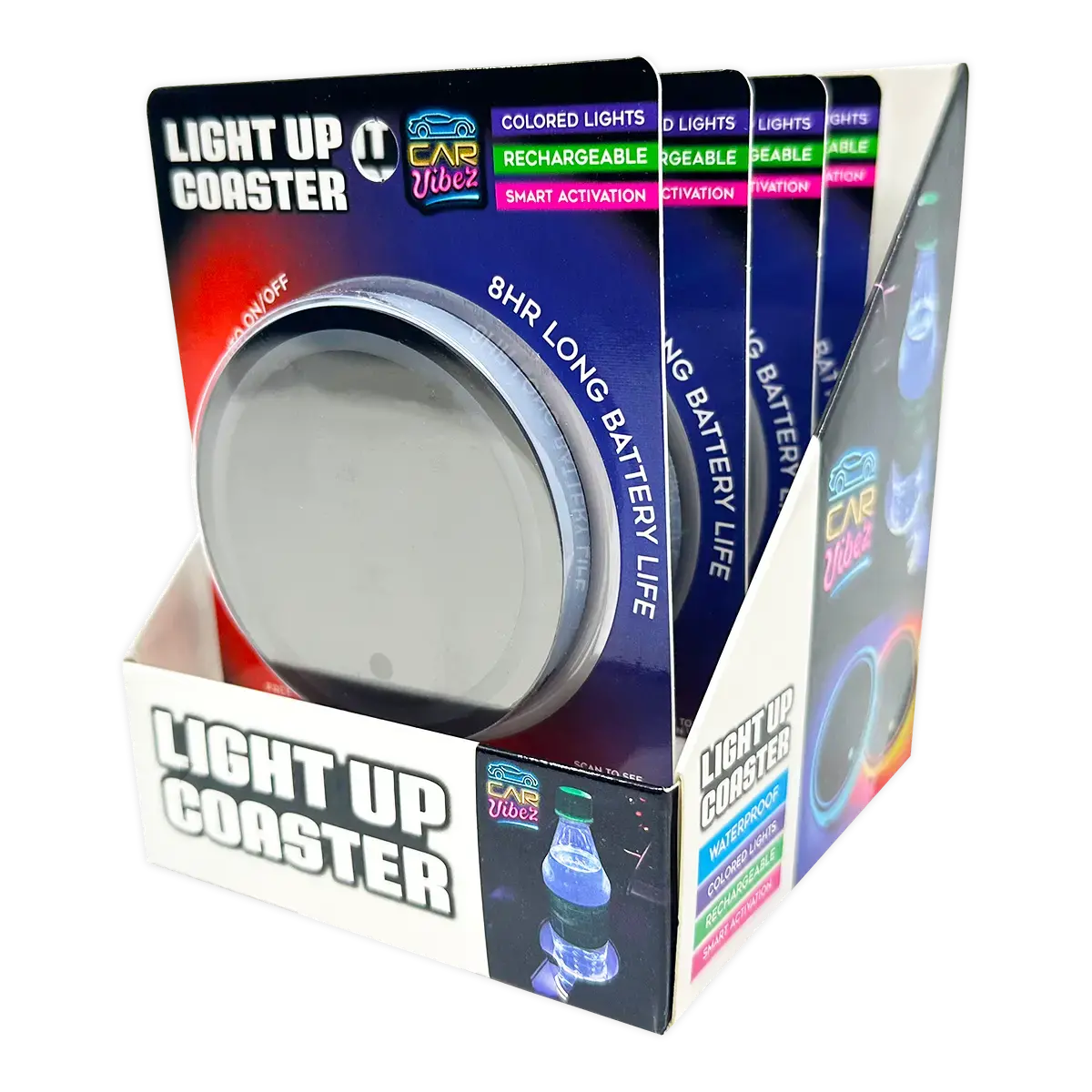 Mood Light Led Light-Up Coaster - 4 Pieces Per Retail Ready Display 41678 1
