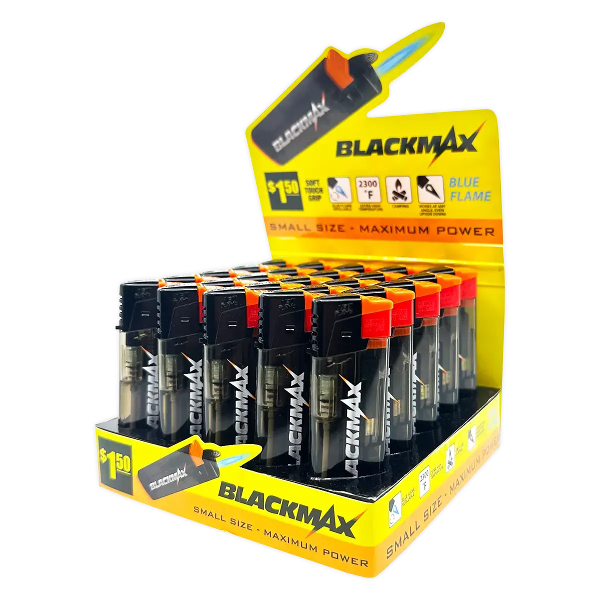 Black Max Jet Flame Lighter - 25 Pieces Per Retail Ready Display 41694 1