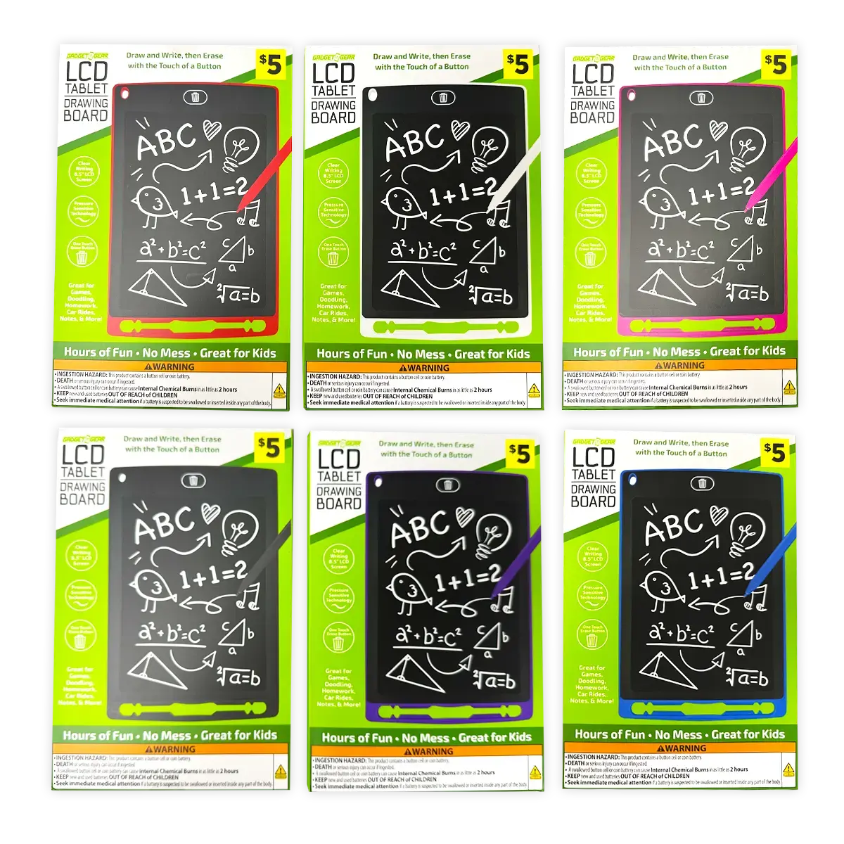 Reusable Lcd Drawing Tablet - 6 Pieces Per Retail Ready Display 41798 2