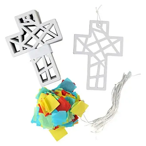 Cross Diy Suncatcher Paper Crafts - 24 Pieces Per Pack Kp3494 1
