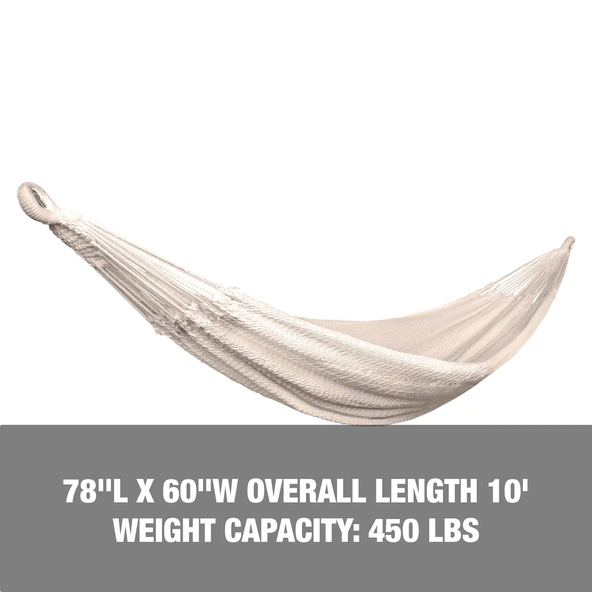 Bliss Hammocks Bh-401Rp Brazilian Style Oversized Rope Hammock W/ Hanging Hardware | 60-In. Wide | 450 Lb. Capacity 2