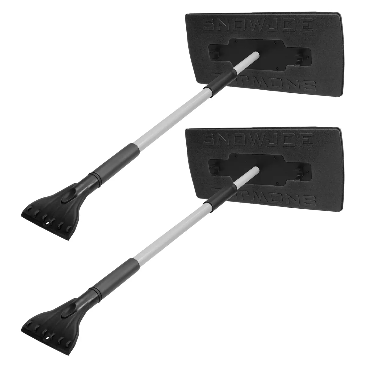Snow Joe Sjblzd-Jmb-Blk2 Jumbo Telescoping Snow Broom + Ice Scraper | 2-Pack | Black 2