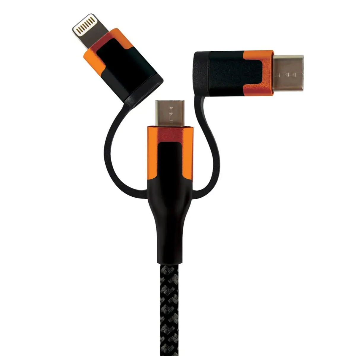 Charging Cable Usb 3 In 1 Multi-Head Usb-C / Micro Usb / Lightning 10Ft - 3 Pieces Per Pack 24561 2