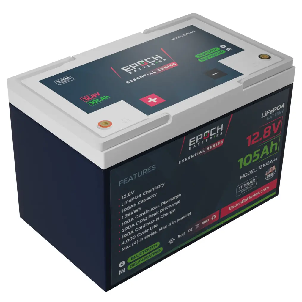 (Pre-Order) 12V 105Ah (1.34Kwh) Essential Series - Bluetooth & Heated Lifepo4 Battery - Eta May 15 2