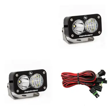 S2 Pro Black Led Light Pod Pair (Driving/Combo, Clear) 1