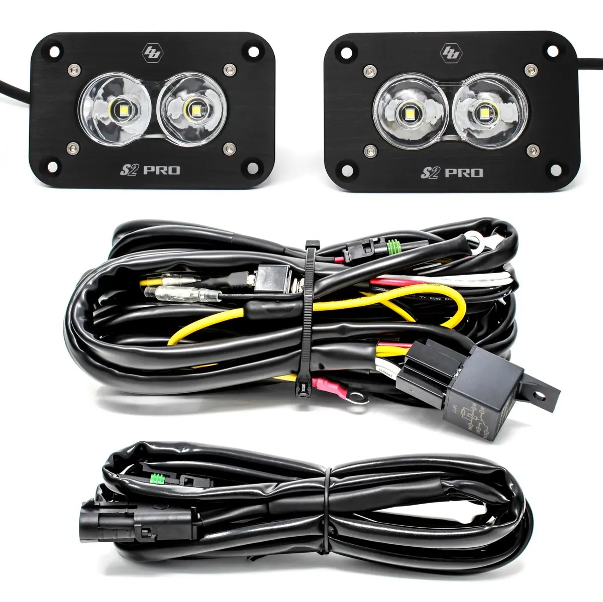 S2 Pro Black Flush Mount Led Light Pod Reverse Kit (Work/Scene, Clear) 1