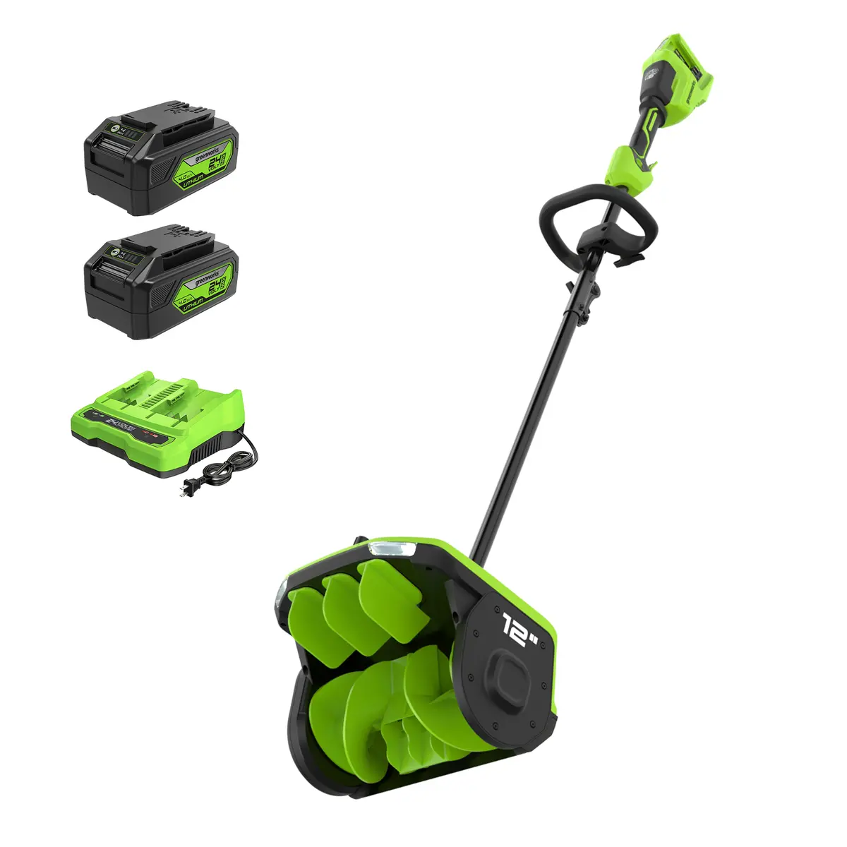 48V (24V X 2) 12" Brushless Snow Shovel, (2) 4.0Ah Batteries And Dual Port Charger Included 1