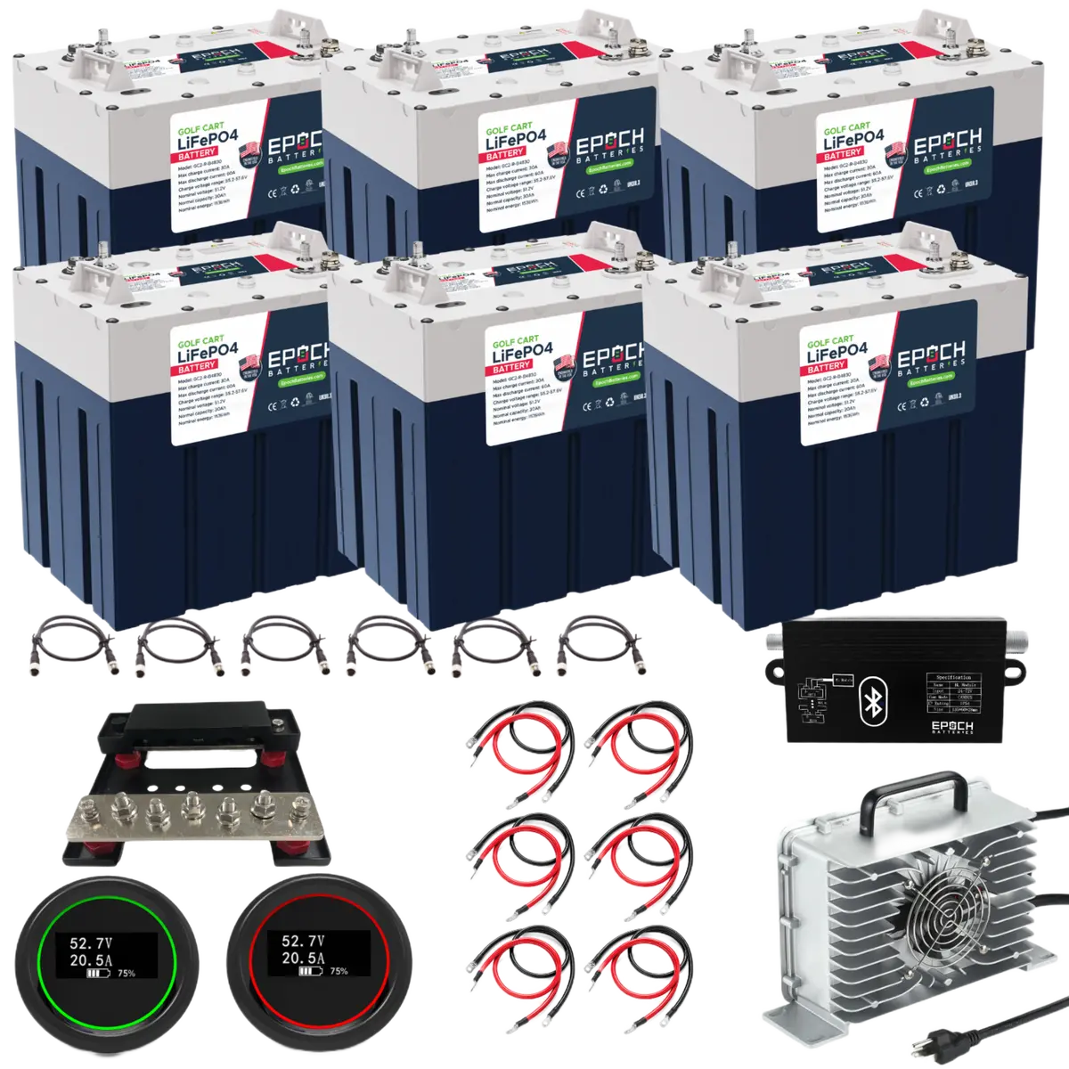 48V 180Ah 600A Gc2 - Golf Cart Lifepo4 Lithium Battery Kit 1