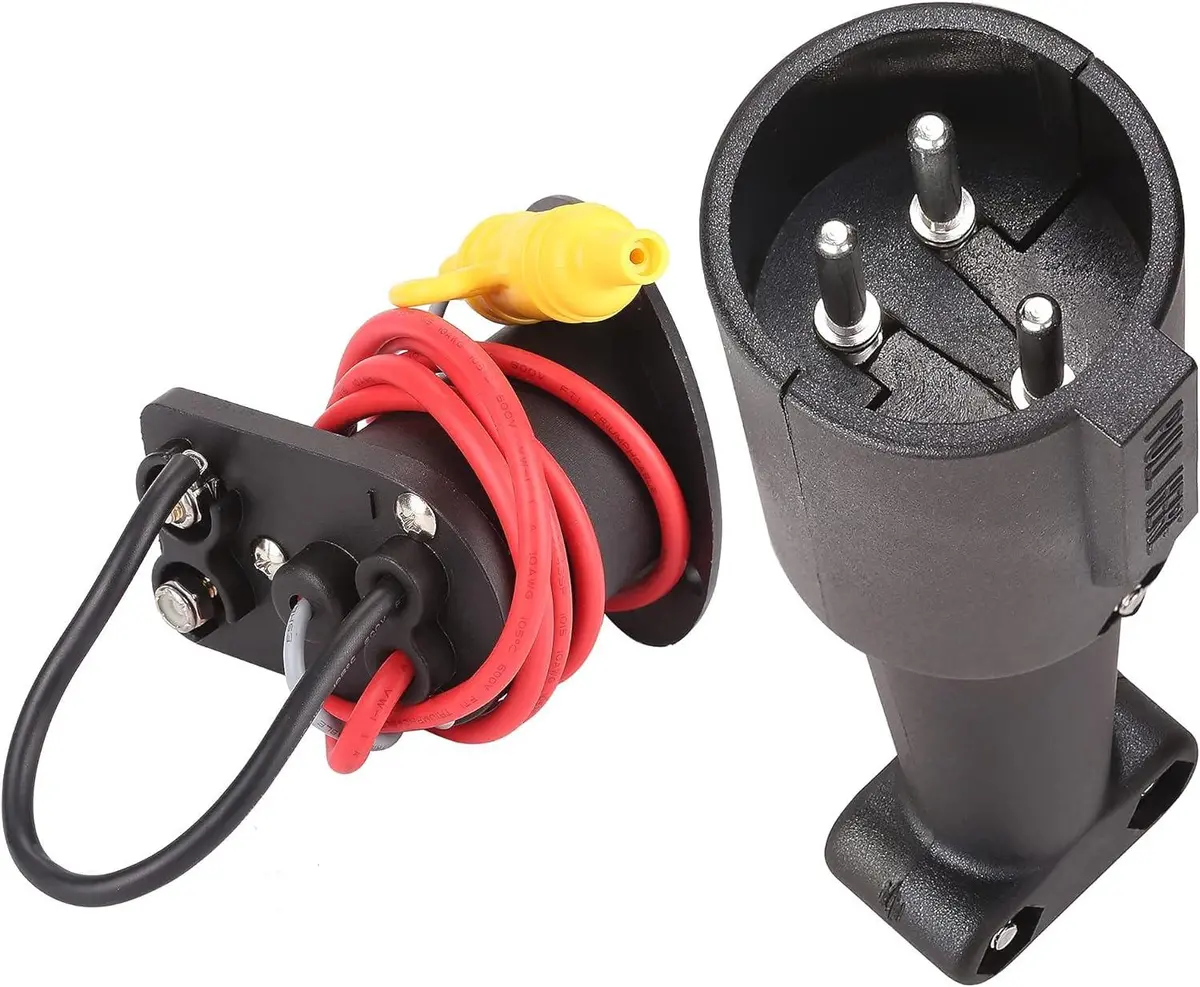 48V Dc Golf Cart Charger Plug And Socket 3-Prong For Club Car Ds & Powerdrive - 10L0l 2