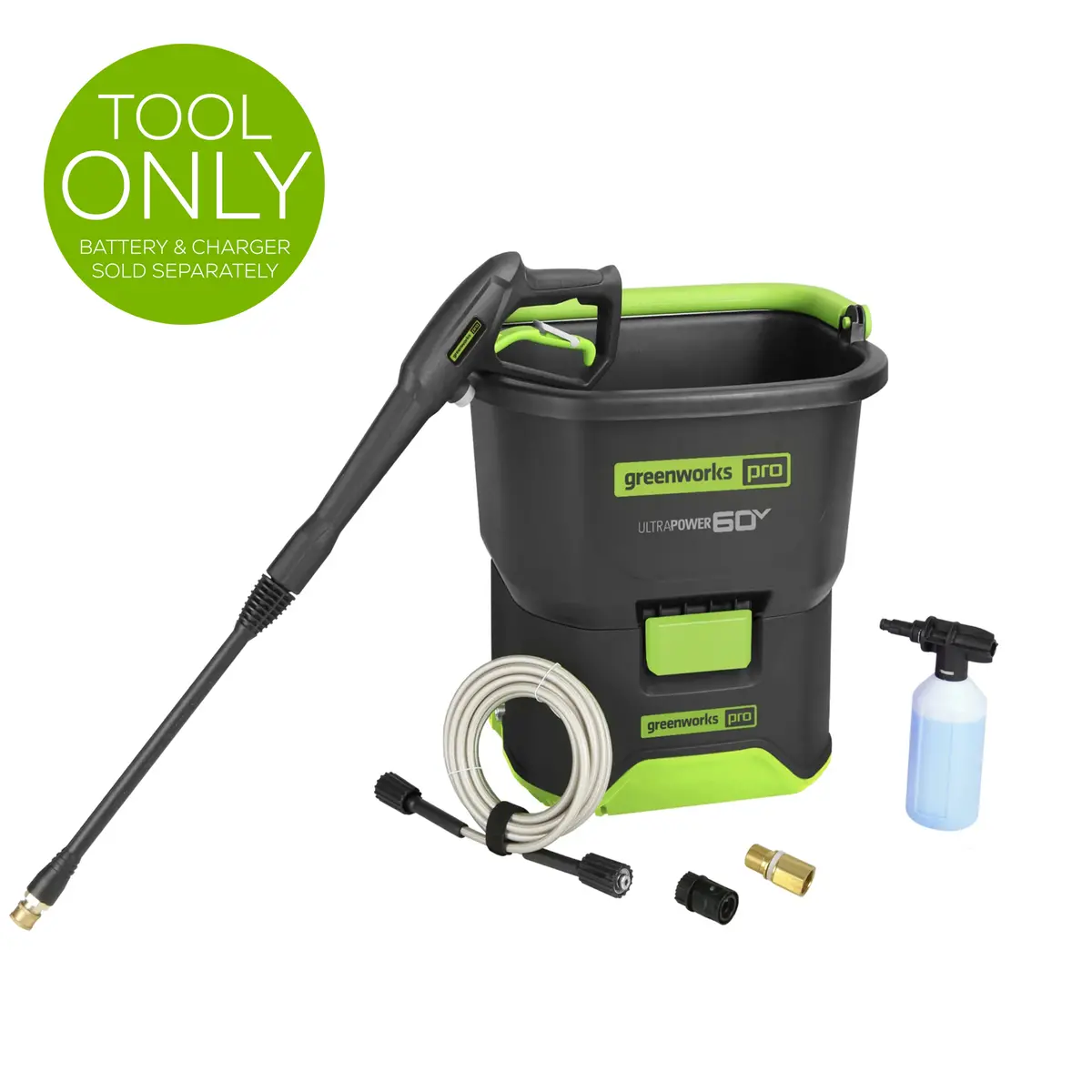 60V 1800 Psi 1.0 Gpm 19L Bucket Pressure Washer (Tool Only) 1