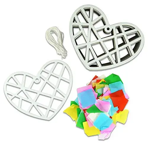 Heart Diy Suncatcher Paper Crafts - 24 Pieces Per Pack Kp3618 1