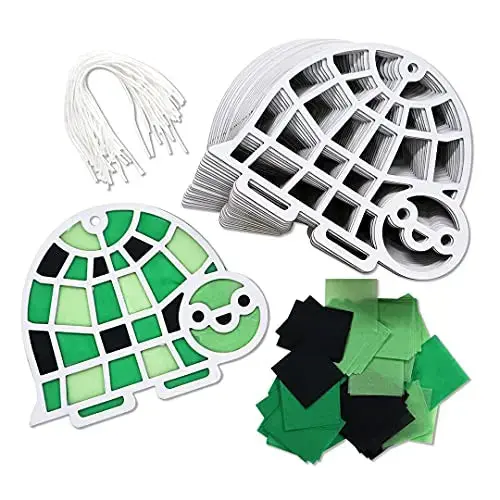 Turtle Diy Suncatcher Paper Crafts - 24 Pieces Per Pack Kp4274 1