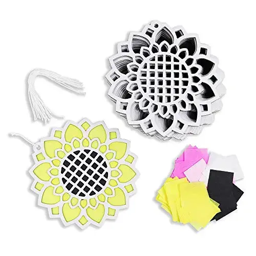 Sunflower Diy Suncatcher Paper Crafts - 24 Pieces Per Pack Kp4156 1
