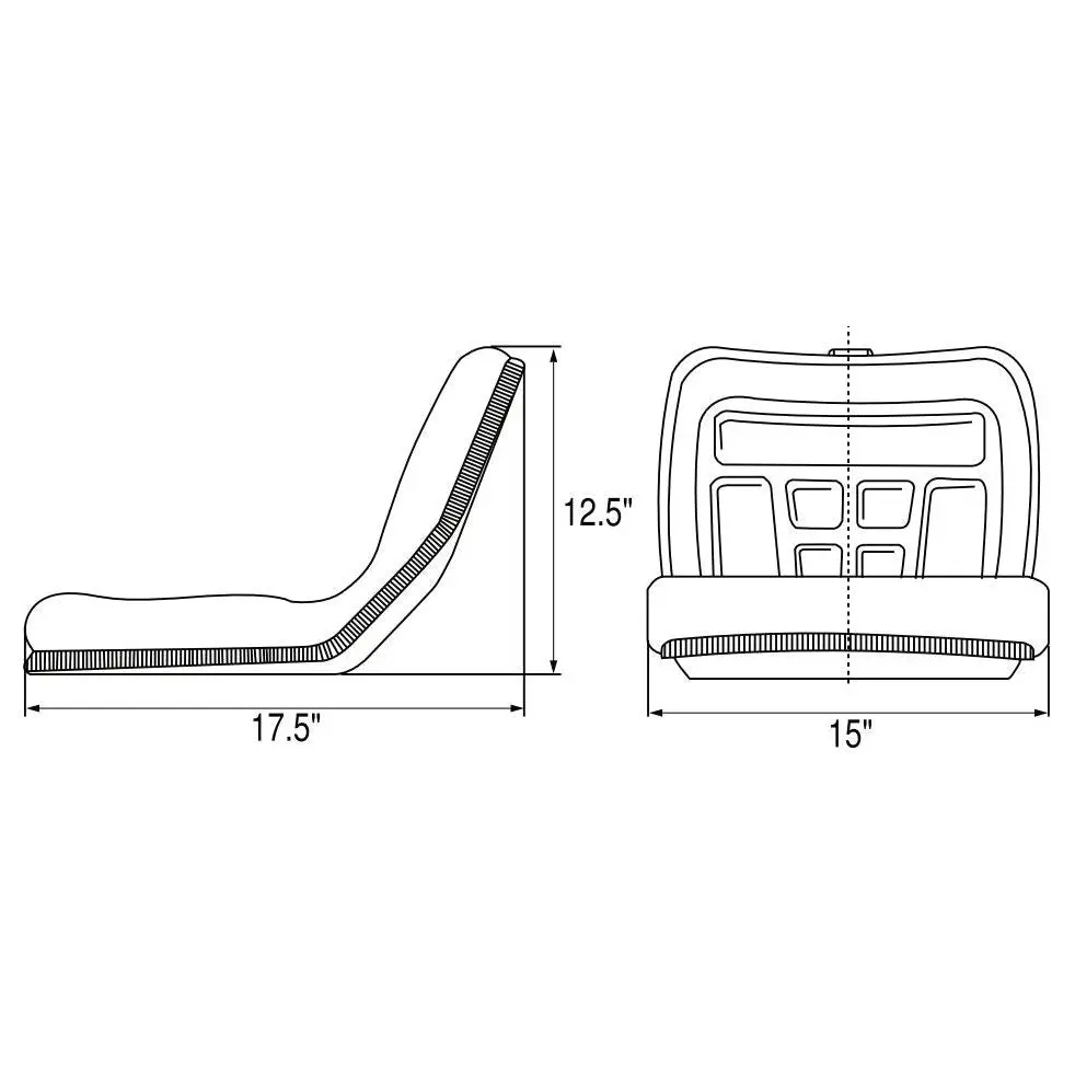 16" Narrow Compact Tractor Seat 3