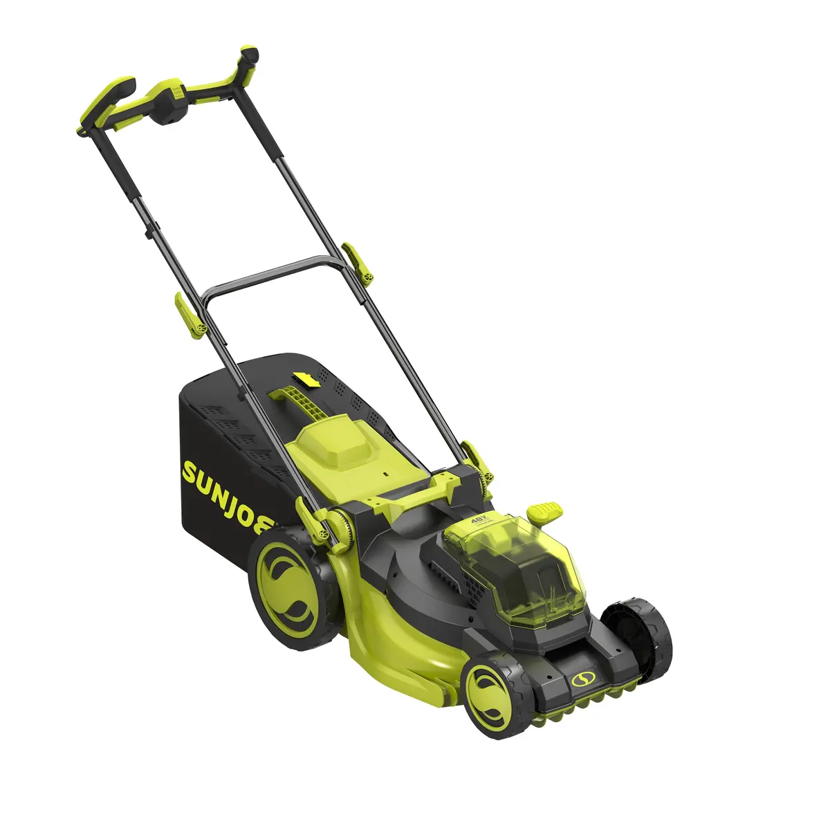 Sun Joe 24V-X2-16Lm-Ct 48-Volt Ion+ Cordless Brushless Lawn Mower | W/ 12-Gallon Collection Bag | 16-Inch | Comfort Grip | One Touch 6-Position Height Adjustment | Tool Only 1