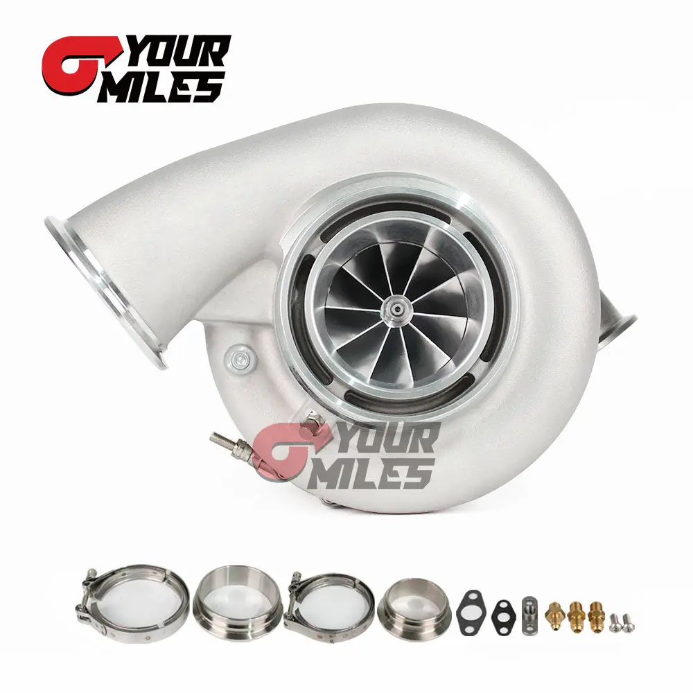 Yourmiles Reverse Rotation S42-1450 Ceramic Dual Ball Bearing Turbocharger 1.01/1.15/1.28 Dual V-Band Housing 1