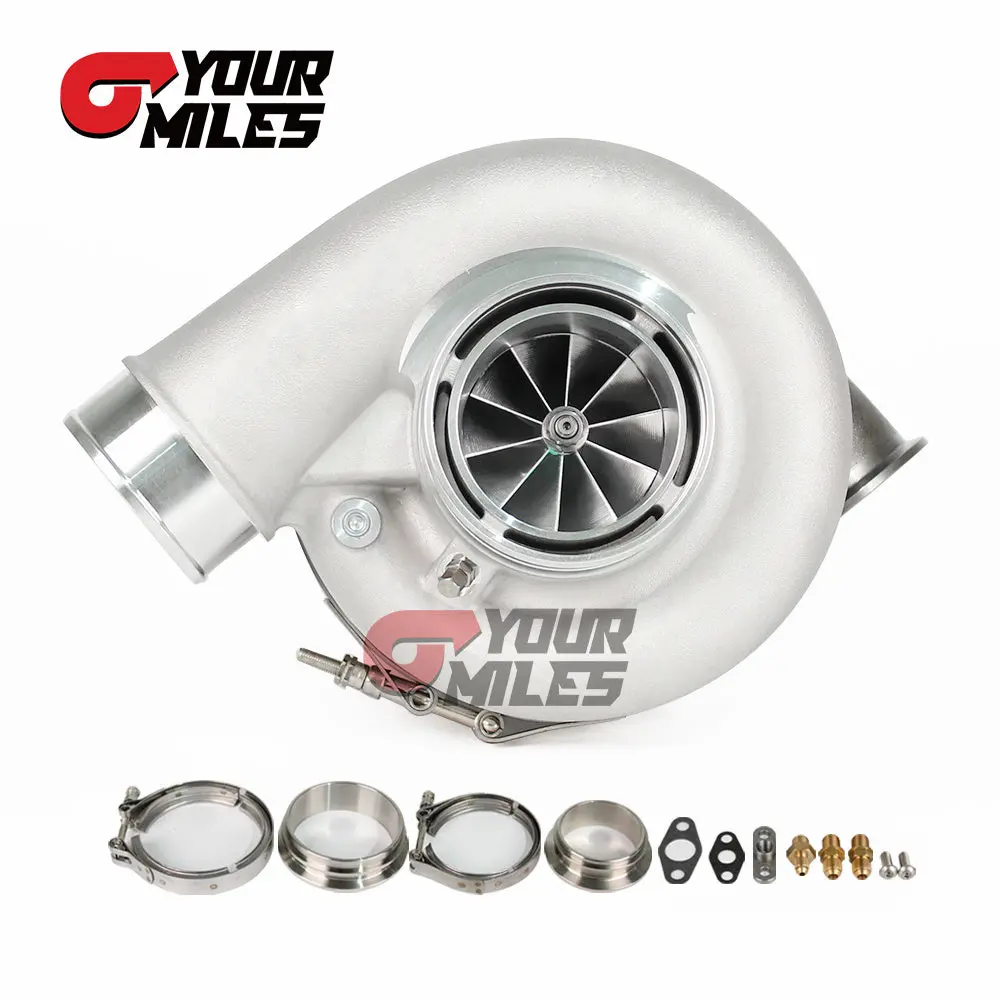 Yourmiles Reverse Rotation S42-1200 Compact Dual Ball Bearing Turbocharger Billet Wheel 1.01/1.15/1.28 Dual V-Band Housing 1