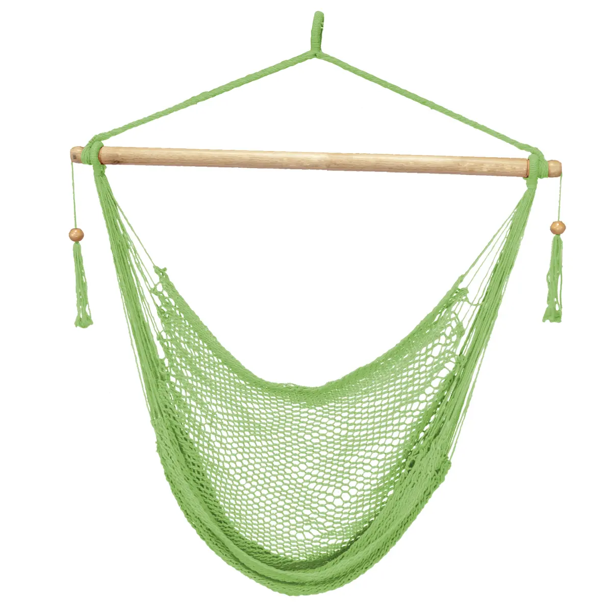 Bliss Hammocks Bhc-412Lg Island Rope Hammock Chair W/ Spreader Bar & Hanging Hardware | 40-In. Wide | 265 Lb. Capacity (Light Green) 2