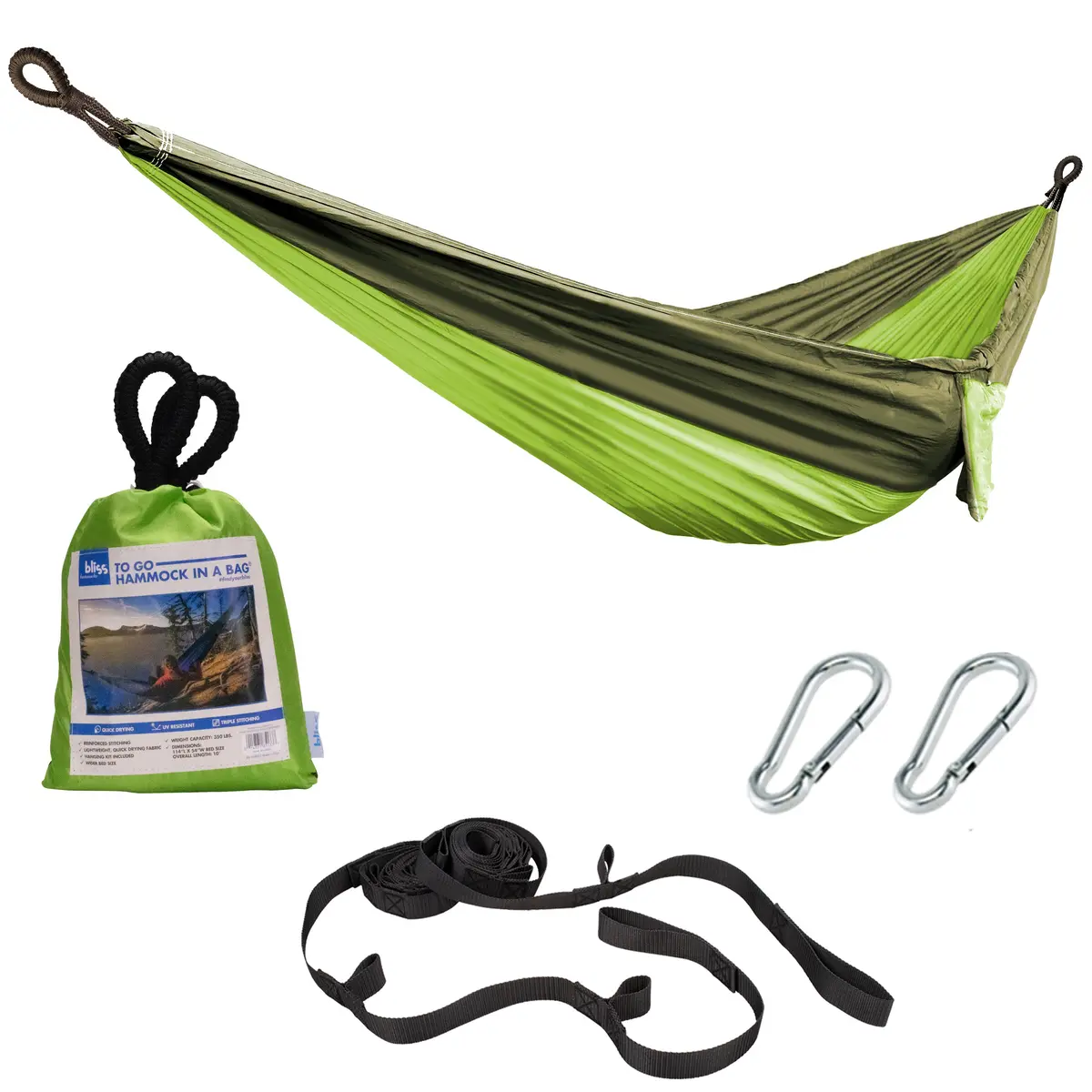 Bliss Hammocks Ultimate Camping Bundle | Camping Hammock In A Bag + Dry Bag + Collapsible Water Container 2
