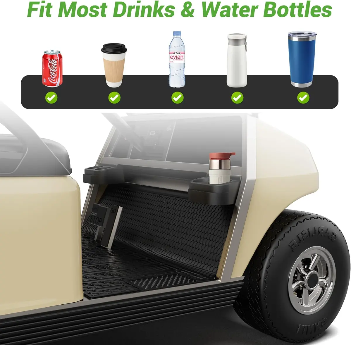 Golf Cart Dual Cup Holder For Club Car Ds 1993-Up Gas & Electric - 10L0l 1