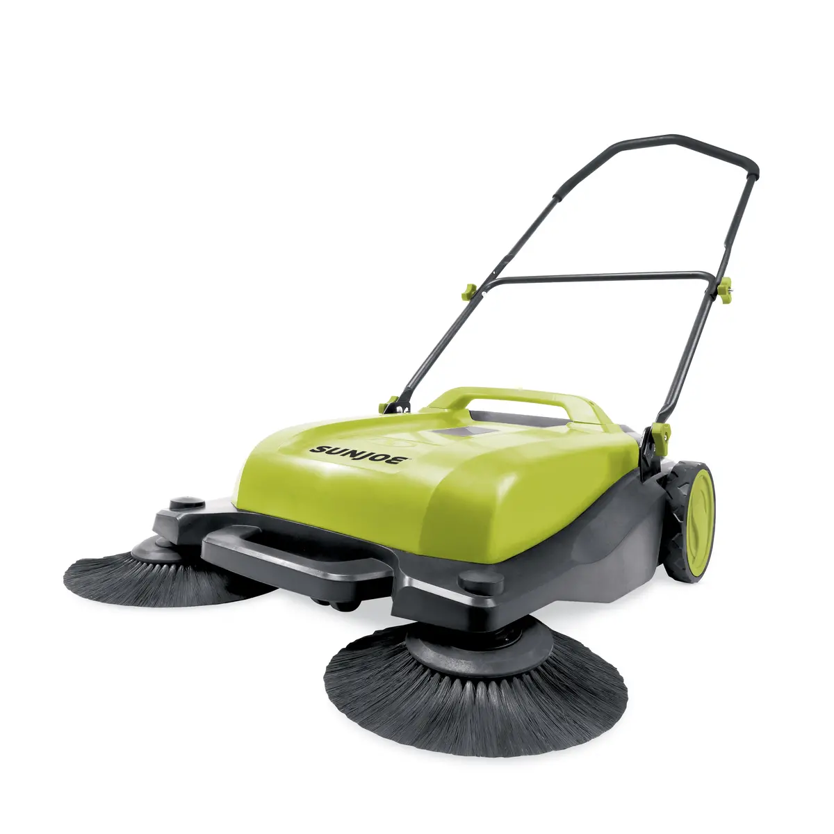 Sun Joe Swp27m Push Driven Twin Brush Hard Surface Debris Sweeper W/ 6-Gallon Bin 1