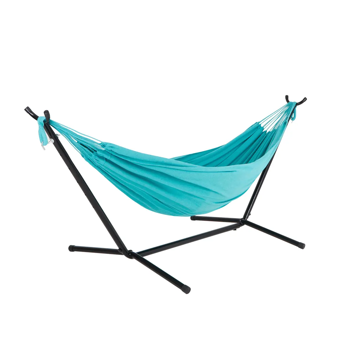 Bliss Hammocks Bhst-401-T Hammock & Built-In Stand W/ Carrying Case & Hanging Hardware | 60-In. Wide | 400 Lb. Capacity (Teal) 1