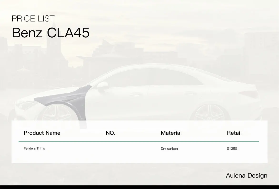 Benz Cla45 Aulena Design Dry Carbon Performance Fenders 2