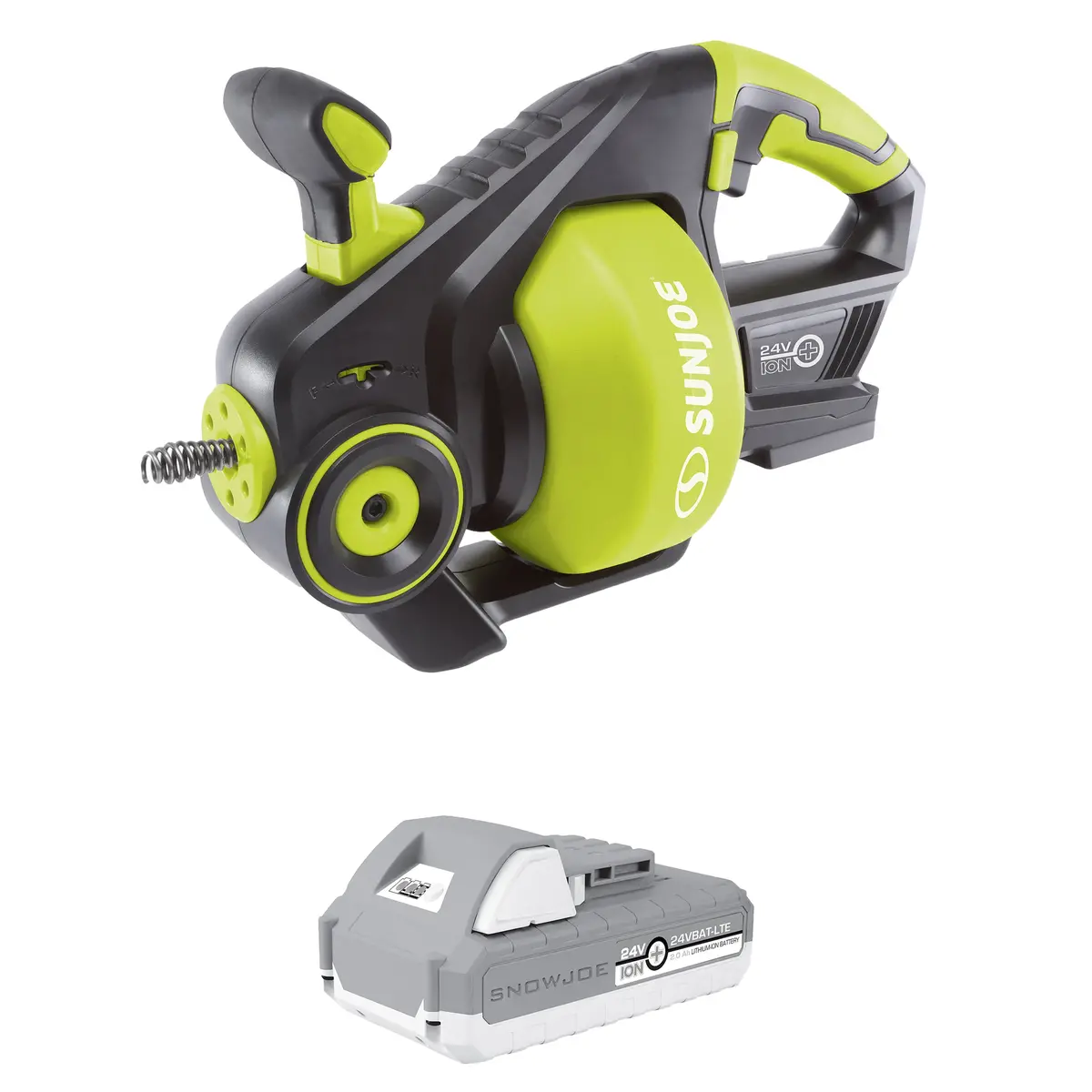 Sun Joe 24V-Drncln-Sk1 24-Volt Ion+ Cordless Automatic Drain Auger | W/ 2.0-Ah Battery + Charger 2