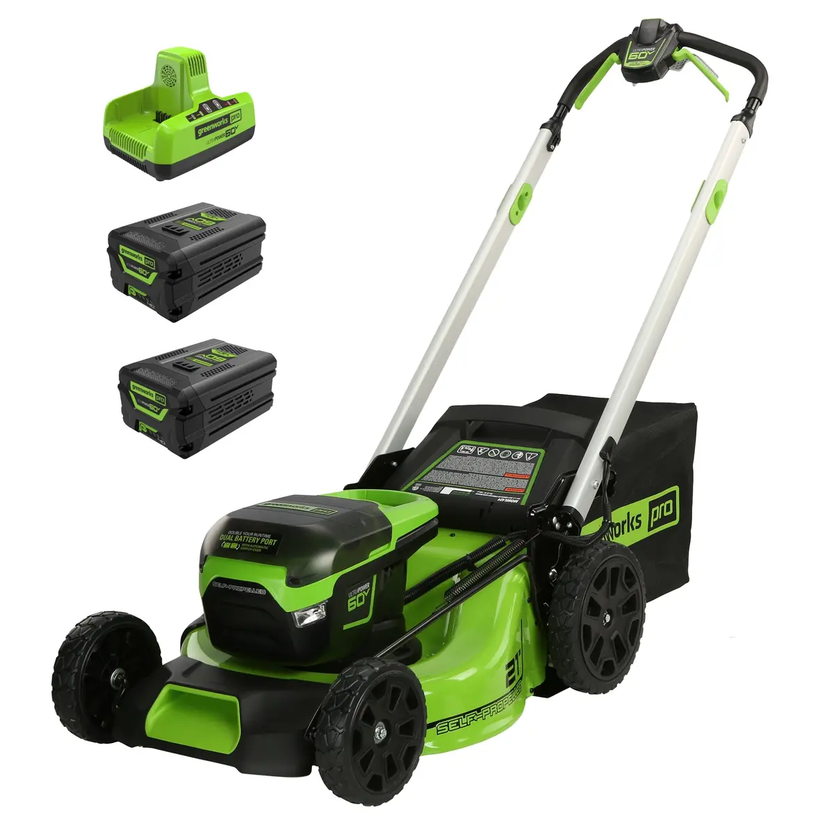 60V 21" Cordless Battery Self-Propelled Lawn Mower, (2) 4.0Ah Batteries & Dual Port Charger Included 1