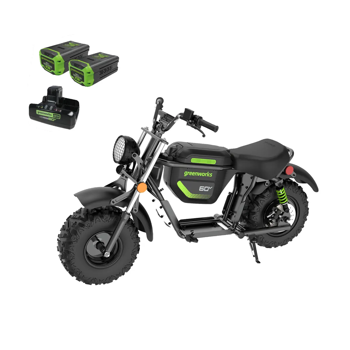 60V Stealth Series Electric Mini-Bike, (2) 8.0Ah Batteries And Dual-Port Rapid Charger Included 1