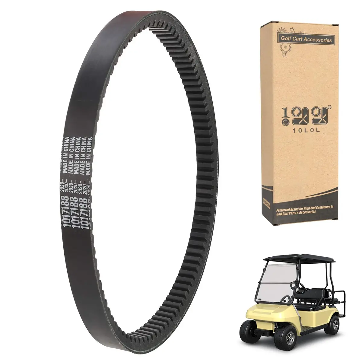 Golf Cart Drive Belt For Club Car Ds & Precedent Carryall 1988-1991 Gas Models - 10L0l 1