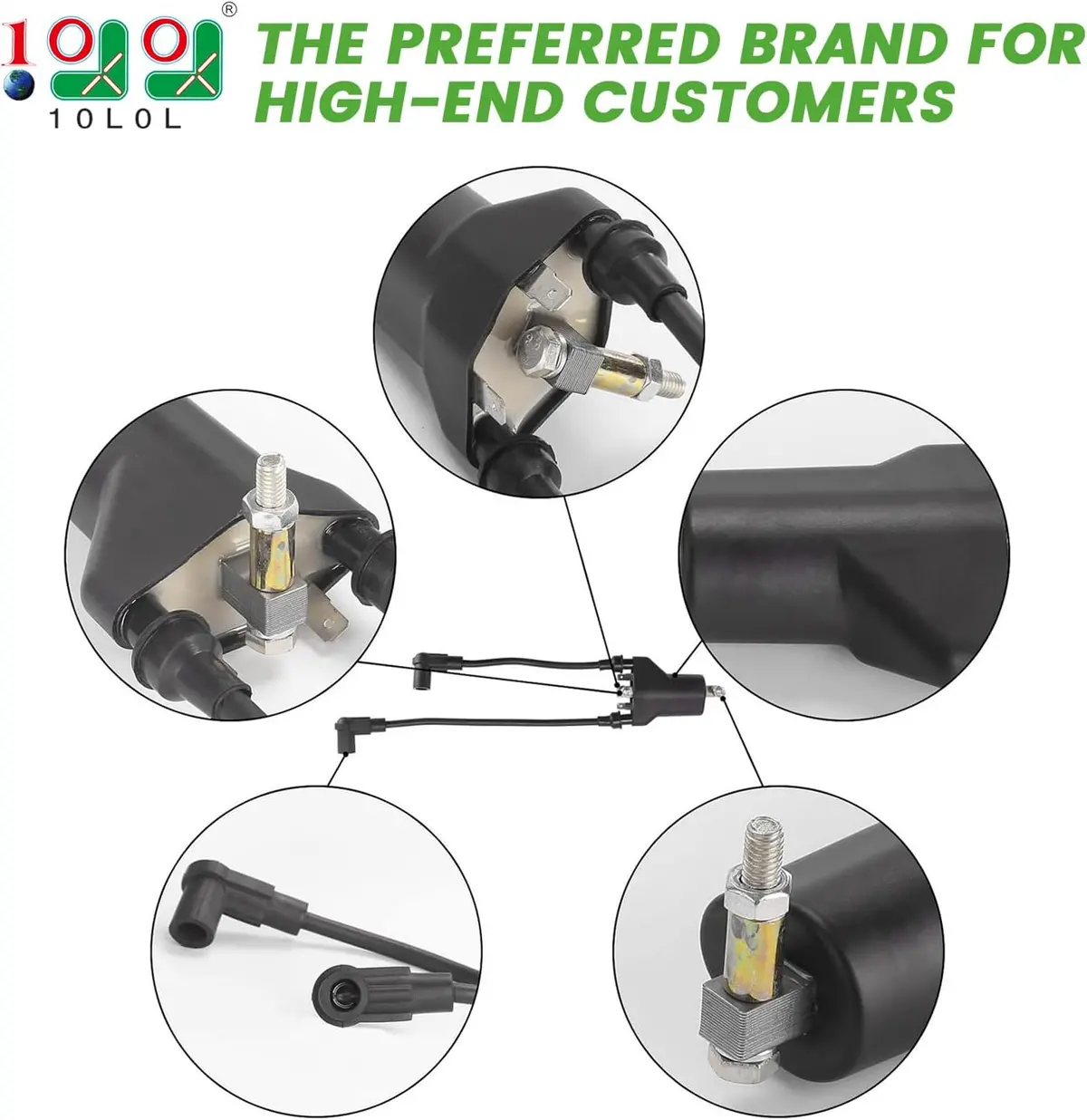 Golf Cart Dual Ignition Coil With Spark Plugs For Ezgo 4-Cycle 1991-2002 Pre-Mci Engine Upgrade - 10L0l 2