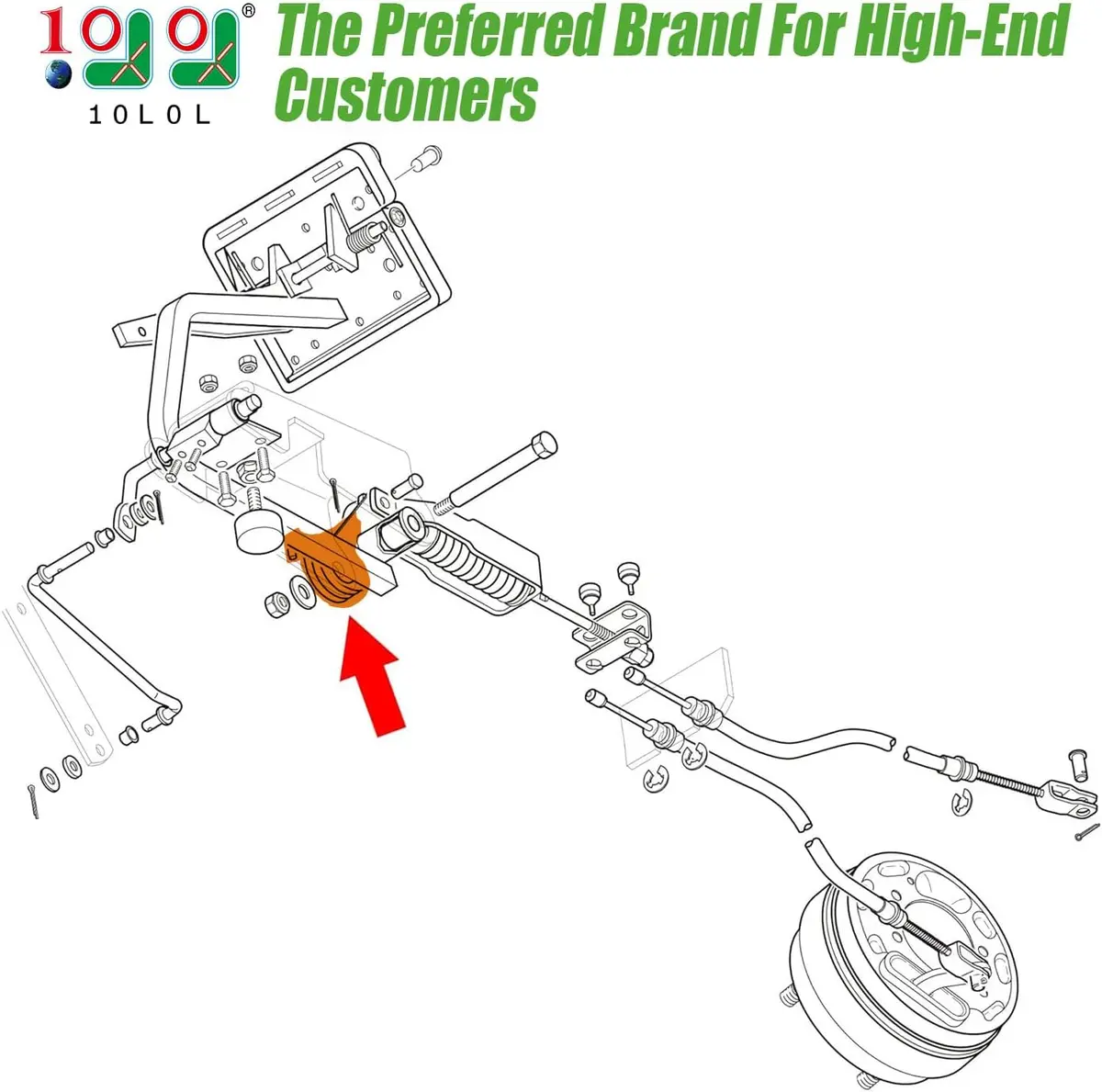 Golf Cart Brake Pedal Torsion Return Spring For Ezgo Txt 1994-Up Gas/Electric - 10L0l 2