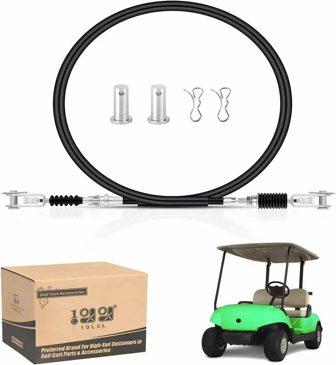 10L0l Golf Cart Brake Cable (37.45" Long With Pin Clevis Clip) For Yamaha G29 Drive 2007-Up 1