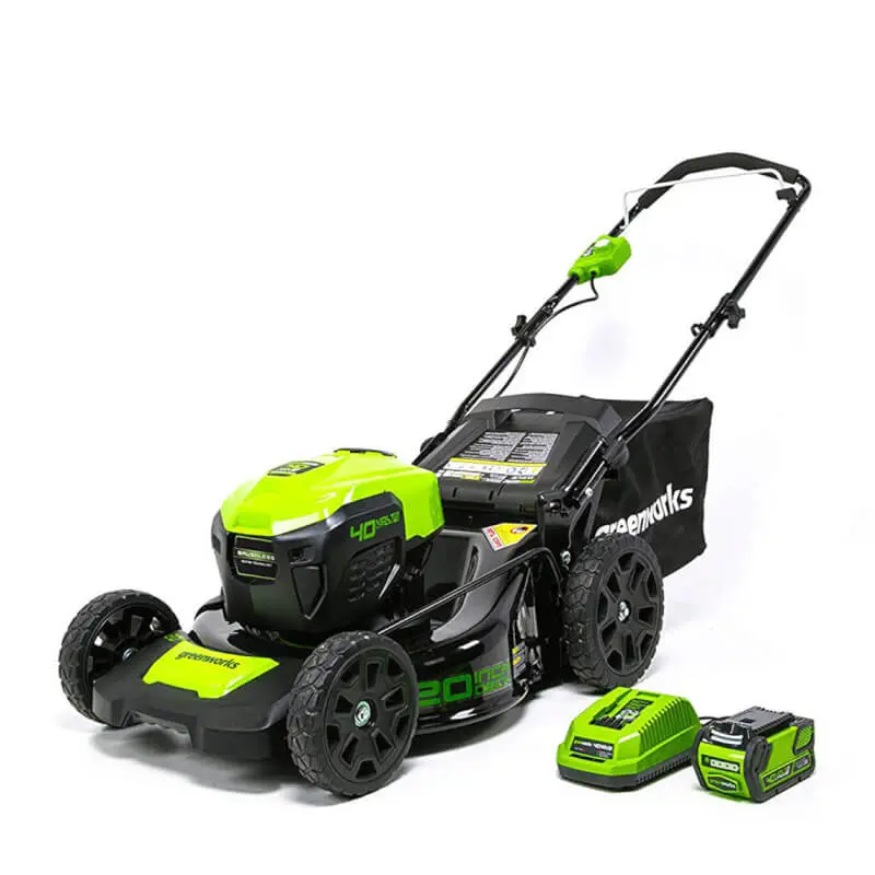 40V 20" Battery Lawn Mower - Brushless Push With 4.0Ah Battery & Charger 1