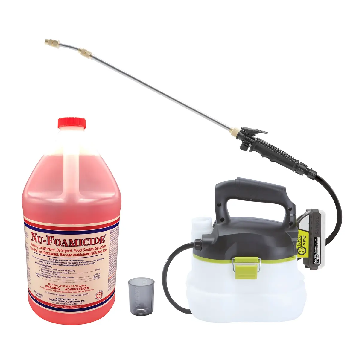 Sun Joe Spray-Bdl Chemical Sprayer Starter Kit | Includes 24-Volt Multi-Purpose Chemical Sprayer And 1 Gallon Cleaner Concentrate 1