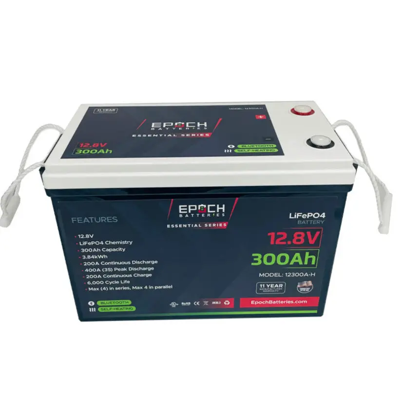 12V 300Ah (3.84Kwh) Essential Series - Bluetooth & Heated Lifepo4 Battery 1